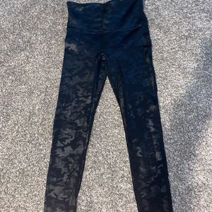 Spanx Faux Leather Camo Leggings